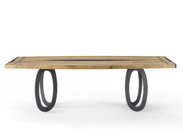 HYPNOTIC - Wooden and iron dining table by Riva 1920