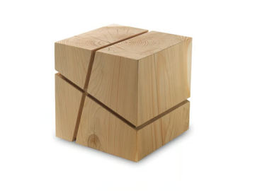 J+I CROCETTA - Low solid cedar wood stool by Riva 1920