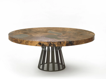 KAURI ROUND - Round solid wood table by Riva 1920