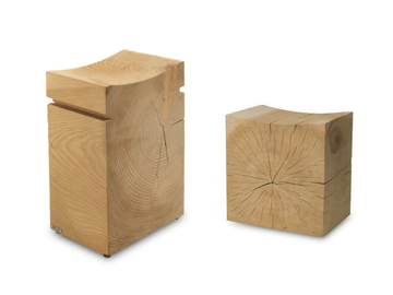 NAPA SMALL & BIG - Low cedarwood stool by Riva 1920