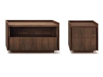 Revo - Rectangular wooden bedside table with drawers by Riva 1920