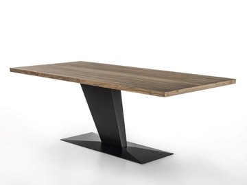SIMPLE BLUES - Wooden and iron dining table by Riva 1920