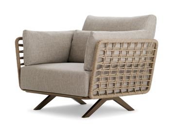 ARMÀN - Armchair woven with polyester rope and armrests by Roberti
