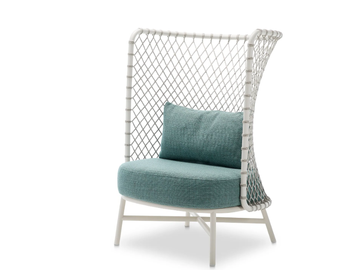 CHARME - High back armchair woven with polyester rope by Roberti