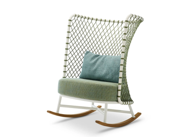 CHARME - Rocking armchair woven with polyester rope by Roberti
