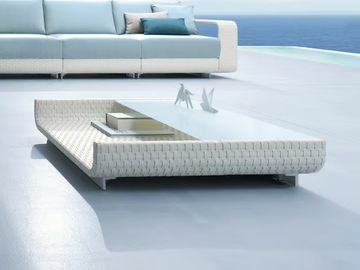 HAMPTONS - Glass and aluminium coffee table by Roberti
