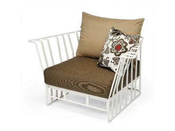 HAMPTONS GRAPHICS - Aluminium garden armchair with armrests by Roberti