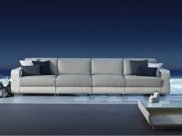 HAMPTONS - Modular sectional 4 seater aluminium garden sofa by Roberti