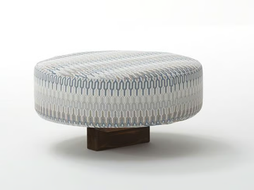 KEY WEST - Round fabric garden pouf by Roberti