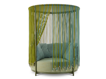 OASI - Canopied round lounger with polyester ropes by Roberti