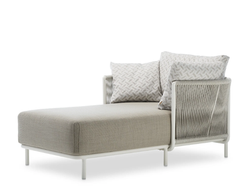 QUEEN - Chaise longue woven with polyester rope by Roberti