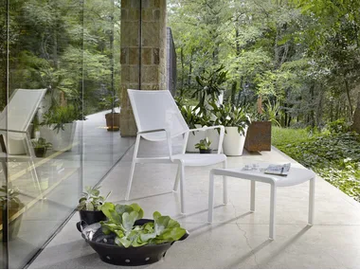 SAMBA RIO - Aluminium garden chair with armrests by Roberti