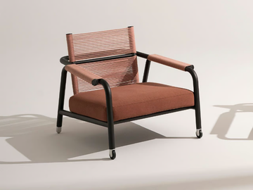 ASTRA - Fabric garden armchair with armrests by RODA