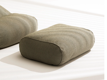 ONDA - Rectangular fabric garden pouf by RODA