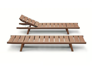 ORSON - Recliner teak sun lounger with castors by RODA
