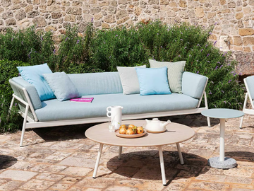 PIPER - 3 seater aluminium garden sofa with belting by RODA
