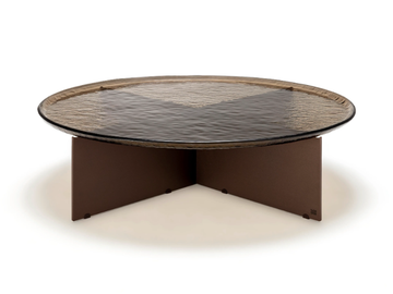 KIO - Round glass and steel coffee table by Rolf Benz