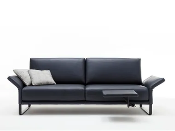 ROLF BENZ 009 CARA - 2 seater sled base leather sofa by Rolf Benz