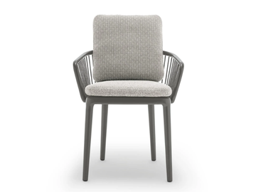 ROLF BENZ 232 YOKO - Upholstered aluminium garden chair with armrests by Rolf Benz