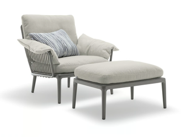 ROLF BENZ 271 YOKO - Fabric and aluminium garden armchair with armrests by Rolf Benz