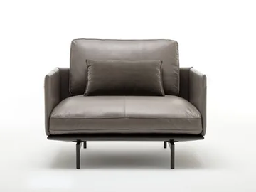ROLF BENZ 535 LIV - Leather armchair with armrests by Rolf Benz