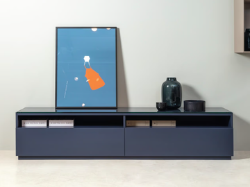 ROLF BENZ 9200 STRETTO - Low wooden TV cabinet with drawers by Rolf Benz