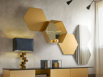 ESAGONI - Wall-mounted metal bookcase by Ronda Design