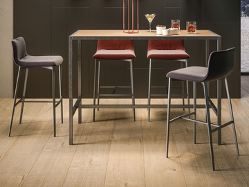 NIRVANA - Upholstered stool with back by Ronda Design