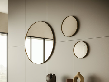 SNOW - Round framed wall-mounted metal mirror by Ronda Design