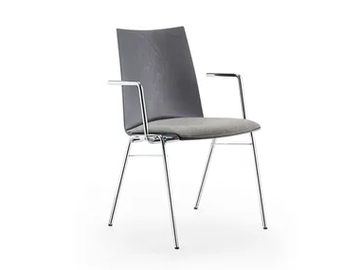 ATLANTA 450 - Stackable wood veneer chair with armrests by Rosconi