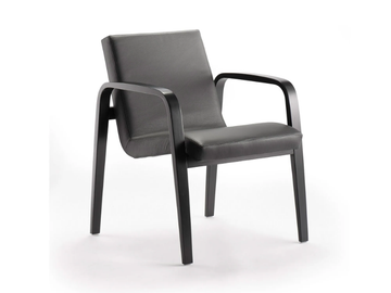 BENTWOOD CO02 - Upholstered leather easy chair with armrests by Rosconi