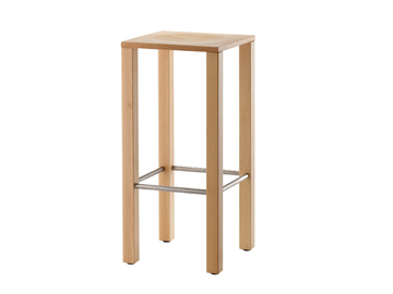 ELENA - High solid wood stool with footrest by Rosconi