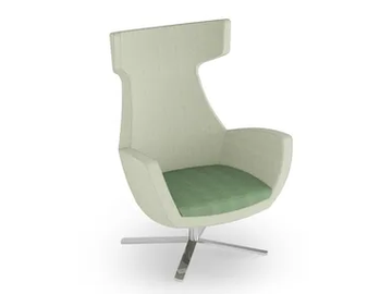 LOUNGE 620 - Fabric armchair with headrest with 4-spoke base by Rosconi