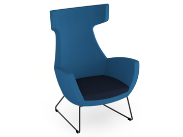 LOUNGE 620 - Sled base fabric armchair with headrest by Rosconi