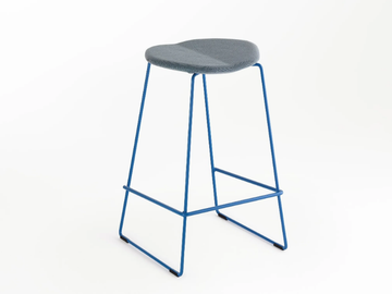 DUET - Sled base high fabric stool by Ross Gardam