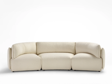 HEARTH CLASSIC - 3 seater curved fabric sofa by Ross Gardam