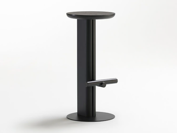 ROOK - High oak stool with footrest by Ross Gardam