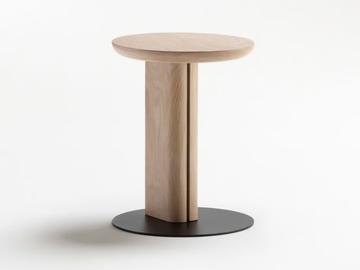 ROOK - Low oak stool by Ross Gardam