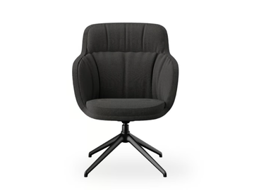 CLEO MINI - Swivel fabric easy chair with armrests by ROSSIN