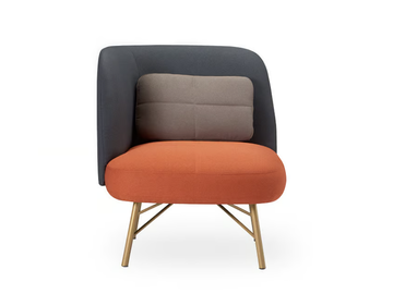ELBA - Fabric easy chair with 1 armrest by ROSSIN