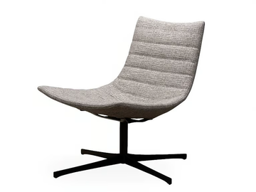 LUC SOFT - Swivel upholstered fabric easy chair by ROSSIN