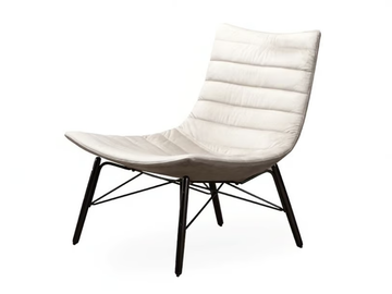 LUC SOFT - Upholstered leather easy chair by ROSSIN