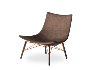 LUC - Upholstered fabric easy chair by ROSSIN