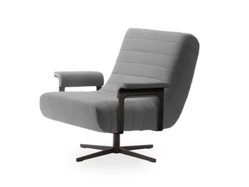 RIFFEL - Swivel fabric armchair with 4-spoke base by ROSSIN