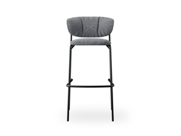 SAMURAI - High fabric stool with back by ROSSIN
