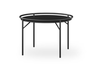 SAMURAI - Round steel and wood coffee table by ROSSIN