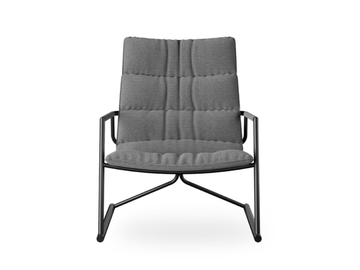 SIGNA - Sled base fabric easy chair with armrests by ROSSIN
