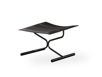 SIGNA - Upholstered leather footstool by ROSSIN
