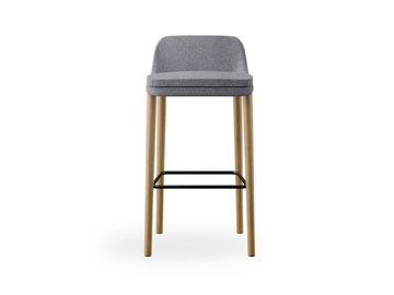 SOFIE - Fabric stool with integrated cushion by ROSSIN