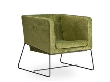 TONIC METAL - Sled base upholstered easy chair with armrests by ROSSIN